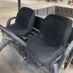 Cool Dry Covers seat covers to fit the Toro GT Workman or John Deere Gator with split bucket seats. Protects your seat while keeping you cool in the heat and dry in the wet. Easy to install and begin enjoying their benefits right away.