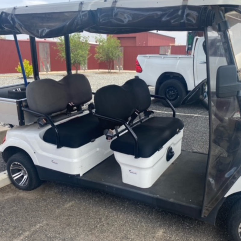 Custom made Cool Dry Covers seat covers for your 4-Seater Passenger Cart. Make the comfort of your guests and staff a priority by fitting your passenger carriers with Cool Dry Covers seat covers.  Keep you cool in the heat and dry in the wet. Custom sized to fit perfectly.