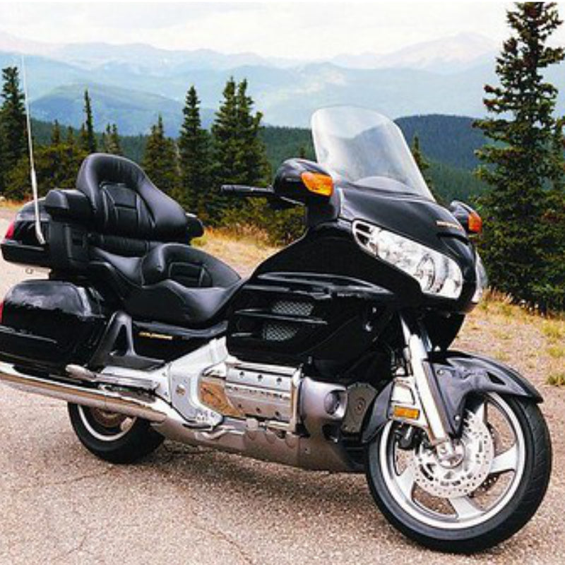 Cool Dry Covers seat covers to fit your older model Honda Goldwing (pictured without covers installed).  Keeps you raised off the original seat, much cooler in the heat and allows air circulation.  Water goes through without being absorbed so you stay drier in the wet.  These are sized to fit your specific seat perfectly.  Transform your ride with Cool Dry Covers.