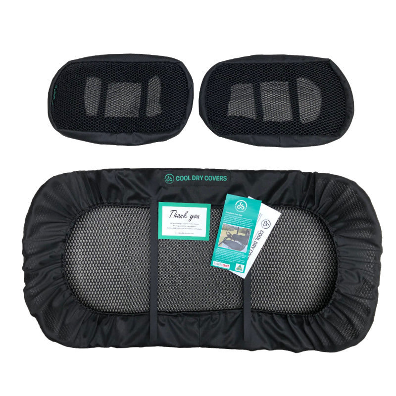 Cool Dry Covers seat covers set to fit Club Car DS golf cart with 2 piece backrest (pre-2000).