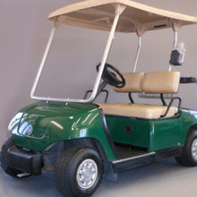 Load image into Gallery viewer, Cool Dry Covers seat covers set for the older Yamaha G-series golf carts with split backrest (G22, G19, G14...). Keeps you cool in the heat and dry in the rain. Increased comfort in all weather conditions.  Shown without covers installed to assist in identifying the correct model.
