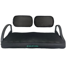 Load image into Gallery viewer, Cool Dry Covers seat covers set for the older Yamaha G-series golf carts with split backrest (G22, G19, G14...). Keeps you cool in the heat and dry in the rain. Increased comfort in all weather conditions. Shown installed on seat and backrests.
